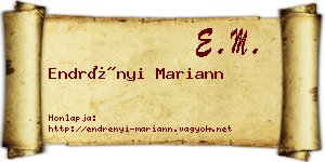 Endrényi Mariann névjegykártya