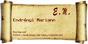 Endrényi Mariann névjegykártya