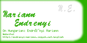 mariann endrenyi business card